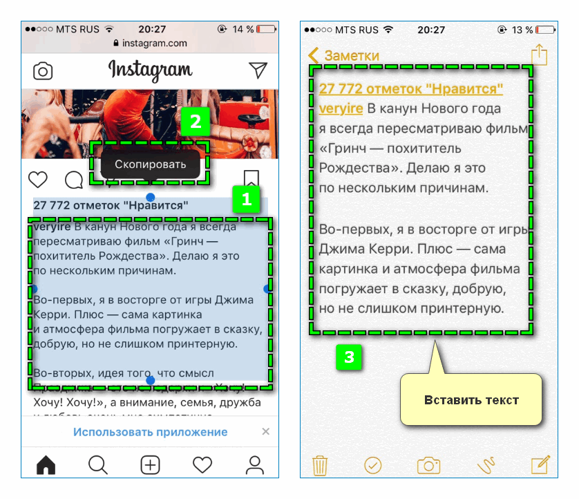 Как скопировать текст с фотографии на iphone