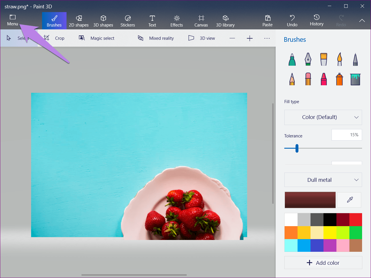 Как убрать фон у картинки в paint 3d